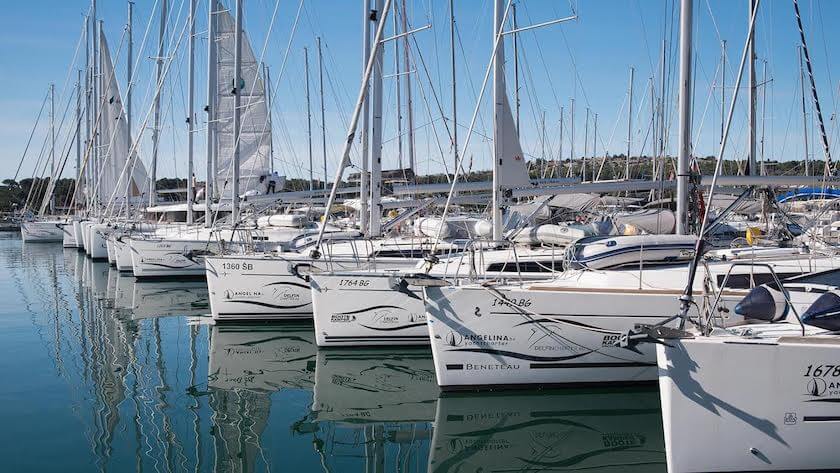 Angelina Charter fleet moored in the port of Trogir