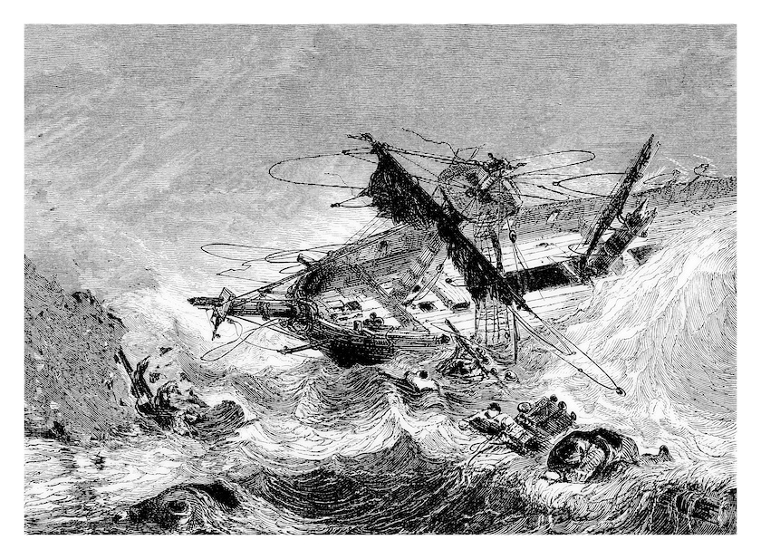 dessin d'un naufrage