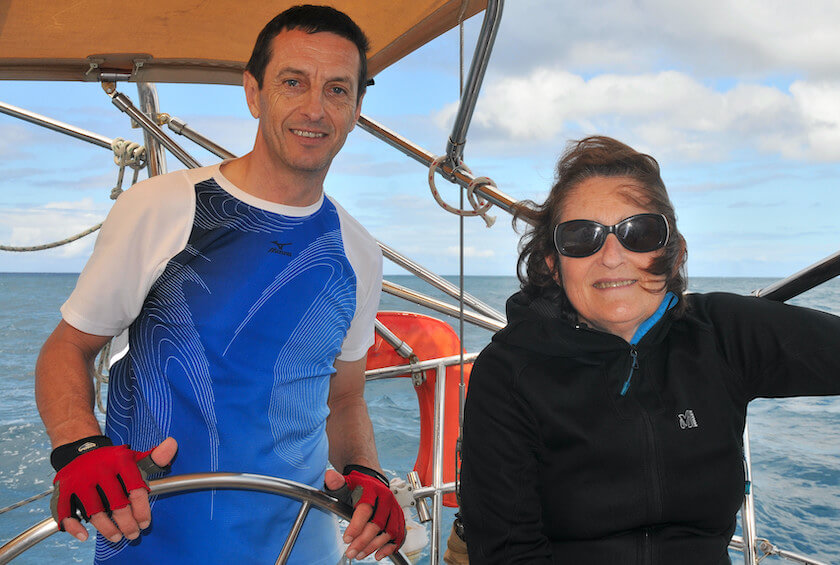 Lionel et Françoise en su barco Sun Odyssey 36i