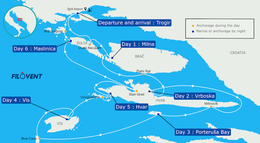 Trogir route map