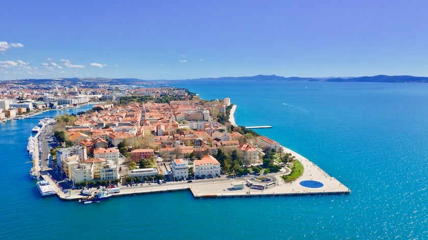 Vue aérienne de la ville de Zadar