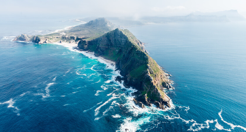 Vue sur le Cap de Bonne-Espérance, à l'extrémité Sud de l'Afrique