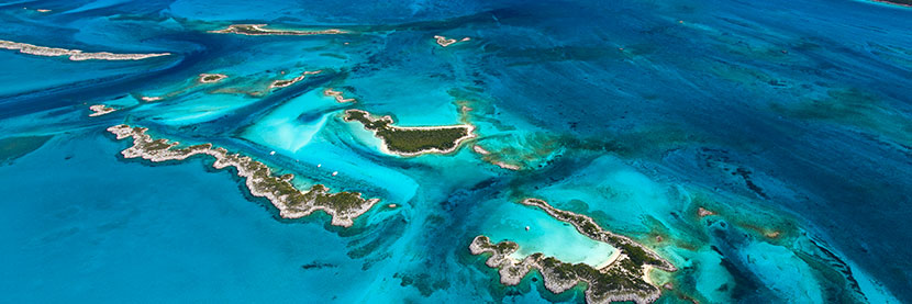 vue du ciel des Bahamas