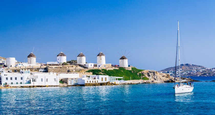 View of the mills of Mykonos