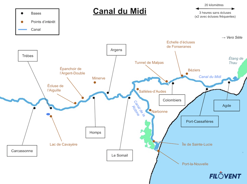 Carte Canal du Midi