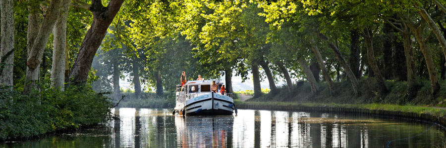 Navigation en péniche sur le Canal du Midi