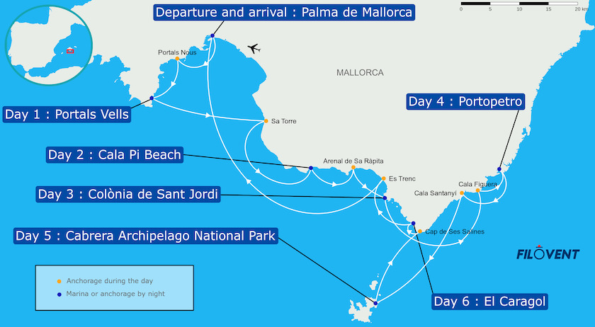 Mapa itinerario Palma